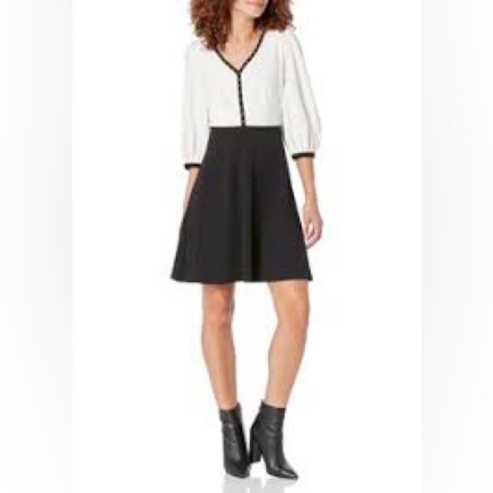 Karl Lagerfeld Paris Puffer Sleeve Dress - Size 14